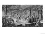 Major Long Holding a Council with the Oto (Missouri) Indians Giclee Print by Samuel Seymour
