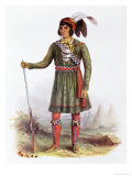 Osceola or Rising Sun, a Seminole Leader, Illustration from the Indian Tribes of North America reproduction procédé giclée par George Catlin