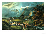 The Rocky Mountains: Emigrants Crossing the Plains, 1866 Giclee Print by Currier & Ives 