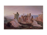 Pythagoreans' Hymn to the Rising Sun, 1869 Giclee-trykk av Fedor Andreevich Bronnikov Pythagoreans' Hymn to the Rising Sun, 1869 Giclee-trykk av Fedor Andreevich Bronnikov