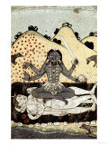 The Goddess Kali Seated in Intercourse with the Double Corpse of Shiva, 19th Century, Punjab Giclee Print