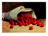 A Spilled Bag of Cherries Giclee Print by Antoine Vollon