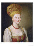 Peasant Woman in Russian Costume, 1784 reproduction procédé giclée par Ivan Petrovich Argunov