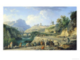 The Construction of a Road, 1774 Giclee Print by Claude Joseph Vernet