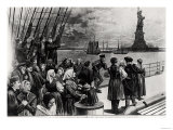 New York, Welcome to the Land of Freedom, an Ocean Steamer Passing the Statue of Liberty Giclee Print