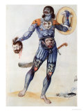 Pictish Man Holding a Human Head Giclee Print by John White
