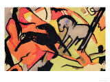 Two Horses, 1911/12 Giclee Print by Franz Marc