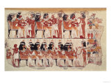 Banquet Scene, from Thebes, circa 1400 BC (Wall Painting) Giclee Print