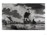 Arrival of the English at Roanoke, 1587, Justin Winsor's Narrative and Critical History of America Giclee Print