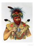 Ne-Sou-A-Quoit, a Fox Chief, Illustration from "The Indian Tribes of North America" Giclée-Druck von Charles Bird King