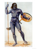 Pictish Man Holding a Shield Giclee Print by John White