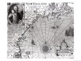 Map of the Coast of New England, Observed and Described by Captain John Smith (1580-1631) 1614 Giclee Print by Simon de Passe