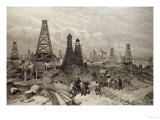 The Petroleum Oil Wells at Baku on the Caspian Sea, 19th June 1886 Giclée-Druck