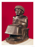 Gudea, Prince of Lagash, Statue to Ningizzada, Neo-Sumerian, from Telloh, Ancient Girsu, c. 2130 BC Giclee Print
