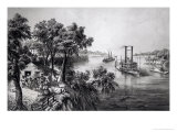 Low Water in the Mississippi, Pub. by Currier and Ives, 1867 Impressão giclée por Frances Flora Bond Palmer Low Water in the Mississippi, Pub. by Currier and Ives, 1867 Impressão giclée por Frances Flora Bond Palmer