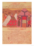 Genghis Khan Outside His Tent, from a Book by Rashid Ad-Din (1247-1318) Giclee Print