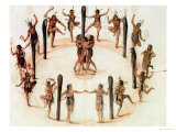 Indians Dancing Reproduction procédé giclée par John White
