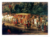 The Entry of Louis XIV (1638-1715) and Maria Theresa (1638-83) into Arras, 30th July 1667 reproduction procédé giclée par Adam Frans van der Meulen