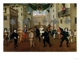 Italian and French Comedians Playing in Farces, 1670 Giclee Print by Verio 