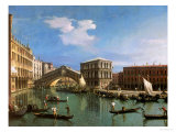 The Rialto Bridge, Venice Giclee-trykk av Canaletto The Rialto Bridge, Venice Giclee-trykk av Canaletto