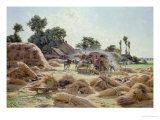 The Threshing Machine (Loiret) 1896 Giclee Print by Albert Gabriel Rigolot