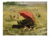 The Red Sunshade, circa 1860 Giclee-vedos tekijänä Franz Seraph von Lenbach