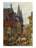 The Marketplace in Wernigerode, 1861 Giclee Print by Charles Hoguet