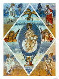Christ in Majesty with the Symbols of the Evangelists, from The Bible of Alcuin (735-804) Lámina giclée Christ in Majesty with the Symbols of the Evangelists, from The Bible of Alcuin (735-804) Lámina giclée