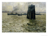 The Port of Hamburg, 1894 reproduction procédé giclée par Leopold Karl Walter von Kalckreuth
