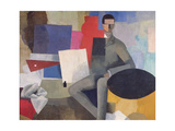 The Seated Man, or the Architect reproduction procédé giclée par Roger de La Fresnaye