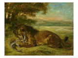 Lion and Alligator, 1863 Giclee Print by Eugene Delacroix Lion and Alligator, 1863 Giclee Print by Eugene Delacroix