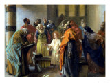 Twelve-Year Old Jesus in the Temple, 1851 reproduction procédé giclée par Adolph von Menzel