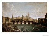 View of the Kremlin and the Kamenny Bridge in Moscow, 1810s Reproduction procédé giclée par Fedor Yakovlevich Alekseev