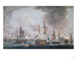 The Defeat of the Combined Forces of France and Spain at the Battle of Trafalgar in 1805 Giclee Print by Robert Dodd