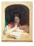 Girl Reading at a Window Giclee-trykk av Karoly Brocky Girl Reading at a Window Giclee-trykk av Karoly Brocky