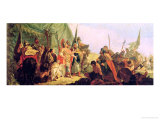 Alexander the Great (356-23 BC) and Porus reproduction procédé giclée par Francesco Fontebasso