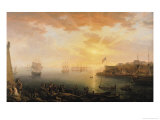 View of Brest Harbour, 1796 Giclee Print by Jean-Francois Hue