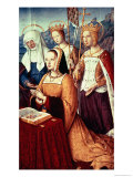 Anne of Brittany with St. Anne, St. Ursula and St. Helen Giclee-trykk av Jean Bourdichon Anne of Brittany with St. Anne, St. Ursula and St. Helen Giclee-trykk av Jean Bourdichon
