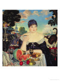 The Merchant's Wife at Tea, 1918 Giclee Print by Boris Kustodiyev