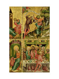 The Annunciation to the Shepherds and the Marriage at Cana, from the Buxtehude Altar reproduction procédé giclée par Master Bertram of Minden 