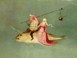The Temptation of St. Anthony, Right Hand Panel, Detail of a Couple Riding a Fish Giclee Print by Hieronymus Bosch