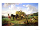 The Hay Harvest, 1869 Giclee Print by Hermann Kauffmann
