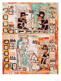 Detail from a Mayan Codex reproduction procédé giclée