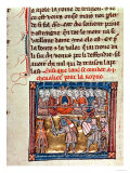 King Arthur and Guinevere Watching a Tournament, circa 1316 Giclee Print