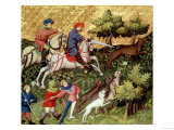 Wolf Hunt, from a Book by Gaston Phebus De Foix (1331-91) Giclee Print
