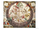 Northern (Boreal) Hemisphere, from "Atlas Coelestis," Engraved by Pieter Schenk (1660-1719) Reproduction procédé giclée par Andreas Cellarius