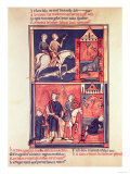 A Stag Hunt and a King, Possibly Dagobert I (632-39) on His Throne Giclee Print