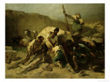 Transporting Stone Blocks Giclee Print by Friedrich von Keller