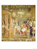 Louis XIV (1638-1715) Receiving the Papal Legate at Fontainebleau, Detail from a Gobelins Tapestry Giclee Print by Charles Le Brun