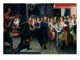 Dice Offering a Banquet to Francus, in the Presence of Hyante and Climene, from "La Franciade" Giclee Print by Toussaint Dubreuil